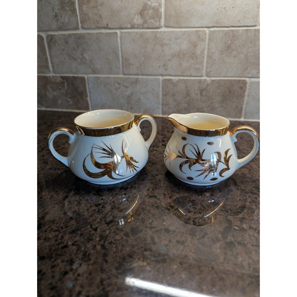 Vintage Gibson Luster Ware Set Creamer &‎ Sugar Bowl England